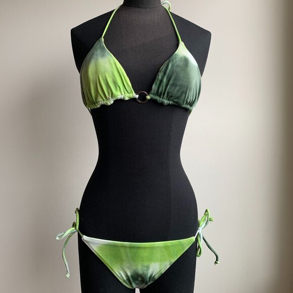 Billabong BLUE CRUSH era Vintage bikini tie dye reversible triangle low rise - Picture 7 of 7